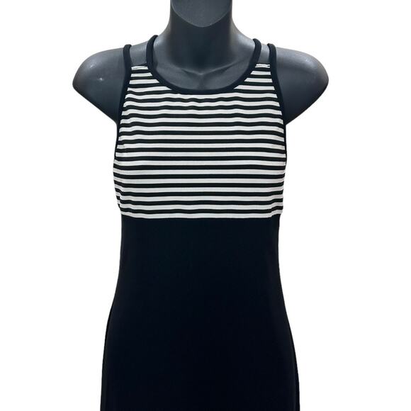 90s City Triangles B&W Striped Maxi Dress - Picture 2 of 5